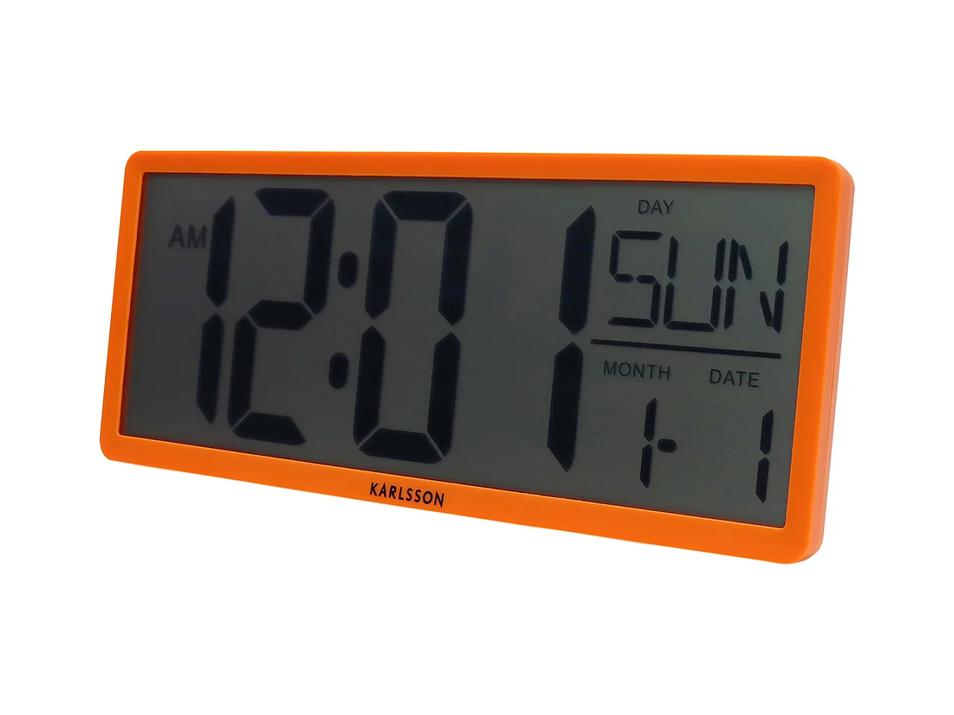 Horloge murale/de table rétro LCD - Orange vif