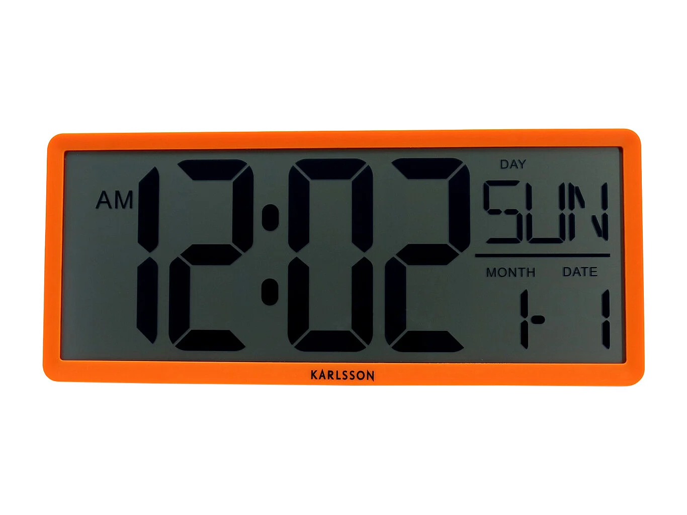 Horloge murale/de table rétro LCD - Orange vif