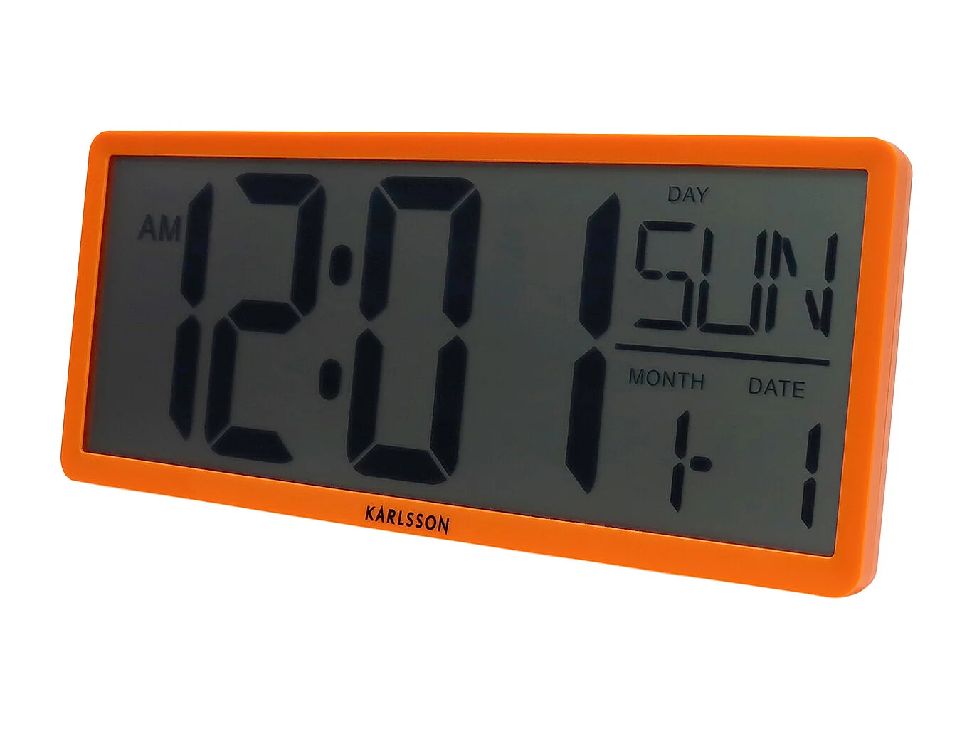 Horloge murale/de table rétro LCD - Orange vif
