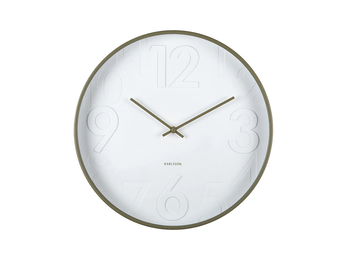 Horloge murale Ayuno - Vert armée - Ø40cm