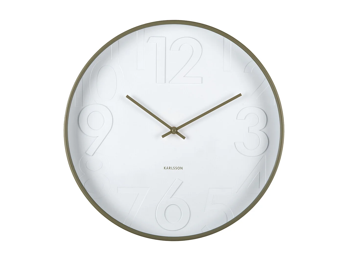 Horloge murale Ayuno - Vert armée - Ø40cm