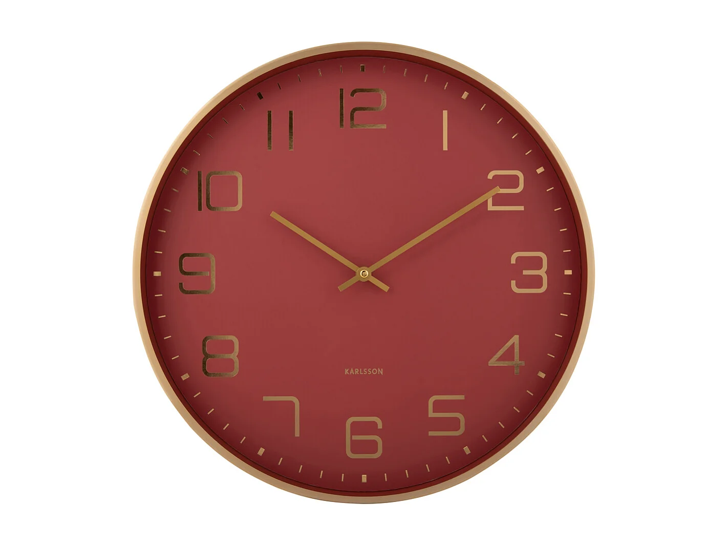 Horloge murale Elegance Glow - Ocre rouge - Ø40cm