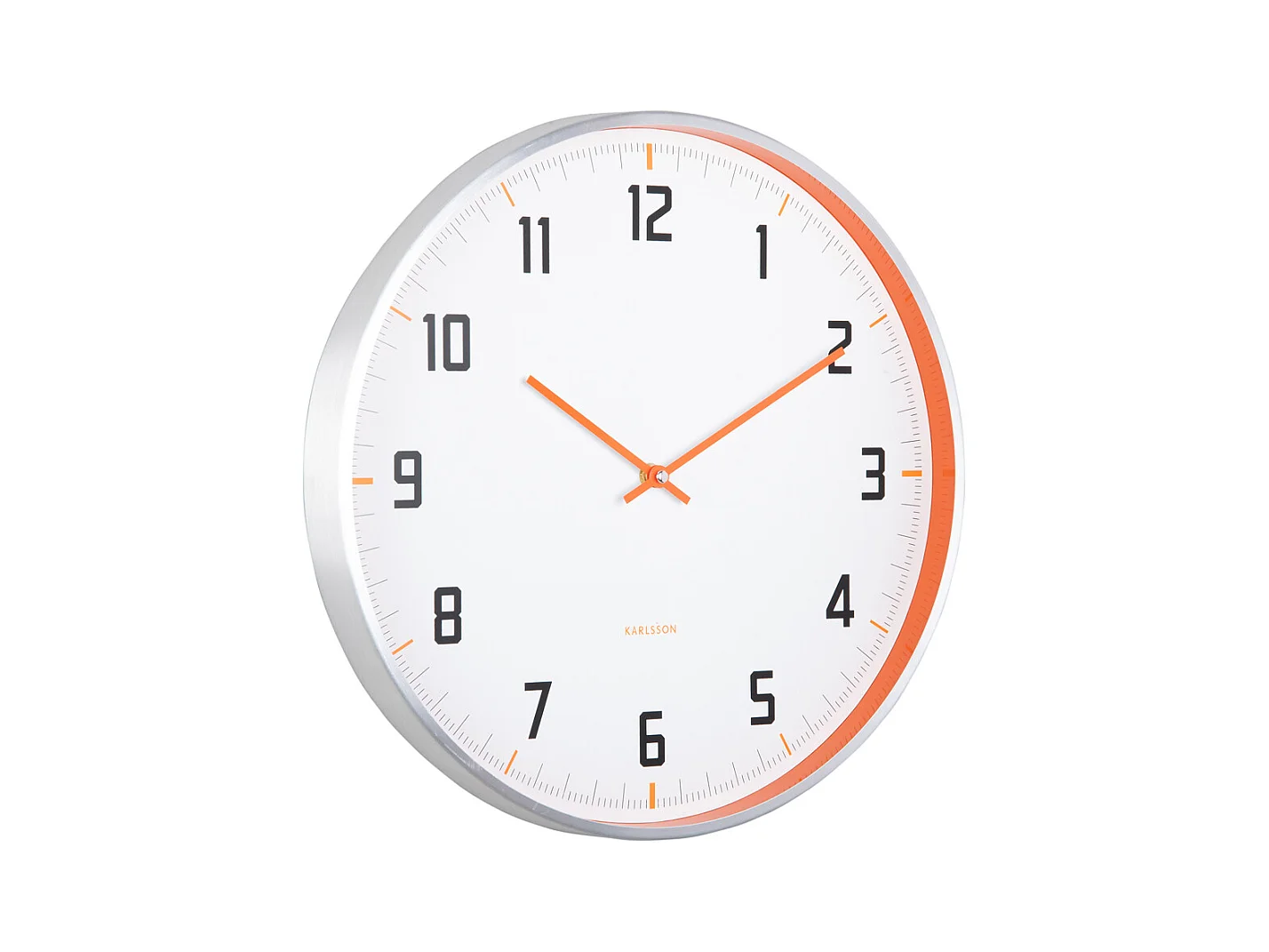 Horloge murale Sporty - Orange vif - Ø40cm