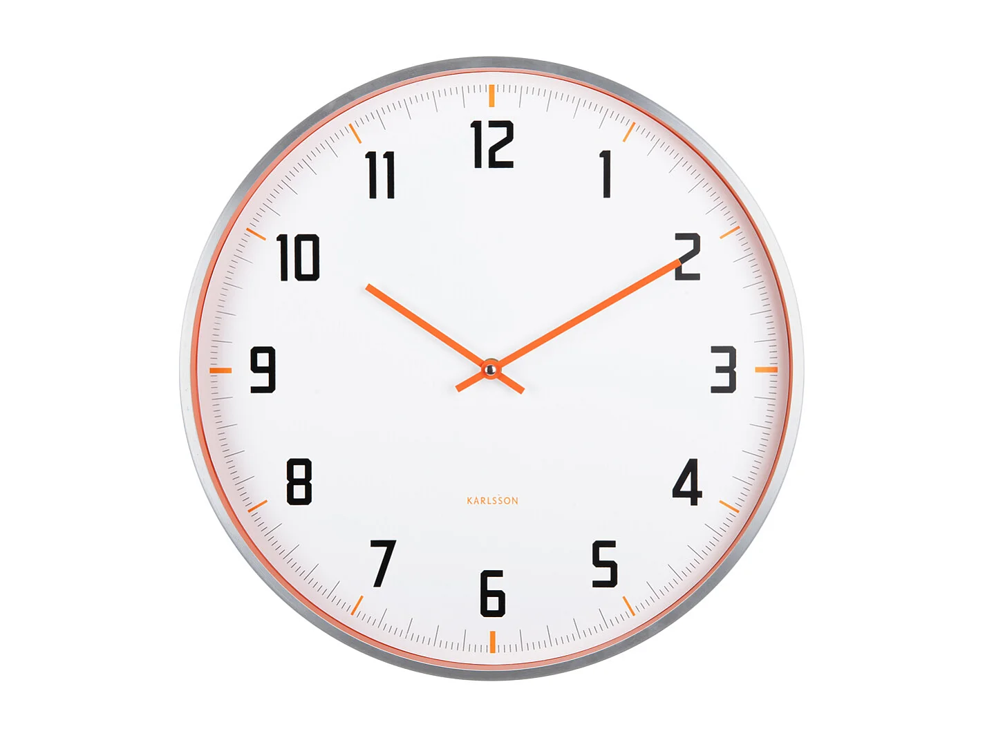Horloge murale Sporty - Orange vif - Ø40cm