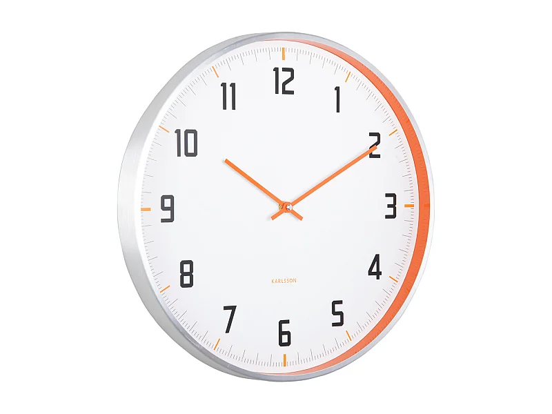 Horloge murale Sporty - Orange vif - Ø40cm