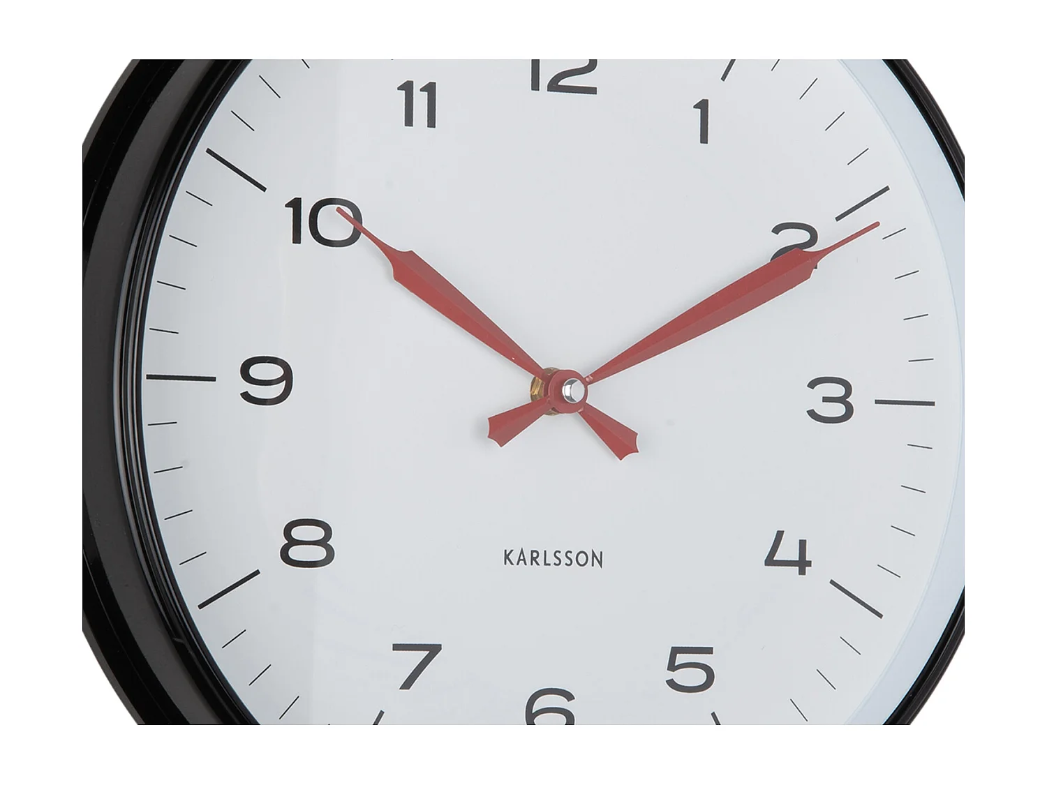 Horloge murale Modern Factory - Noir et rouge vif - Ø30cm