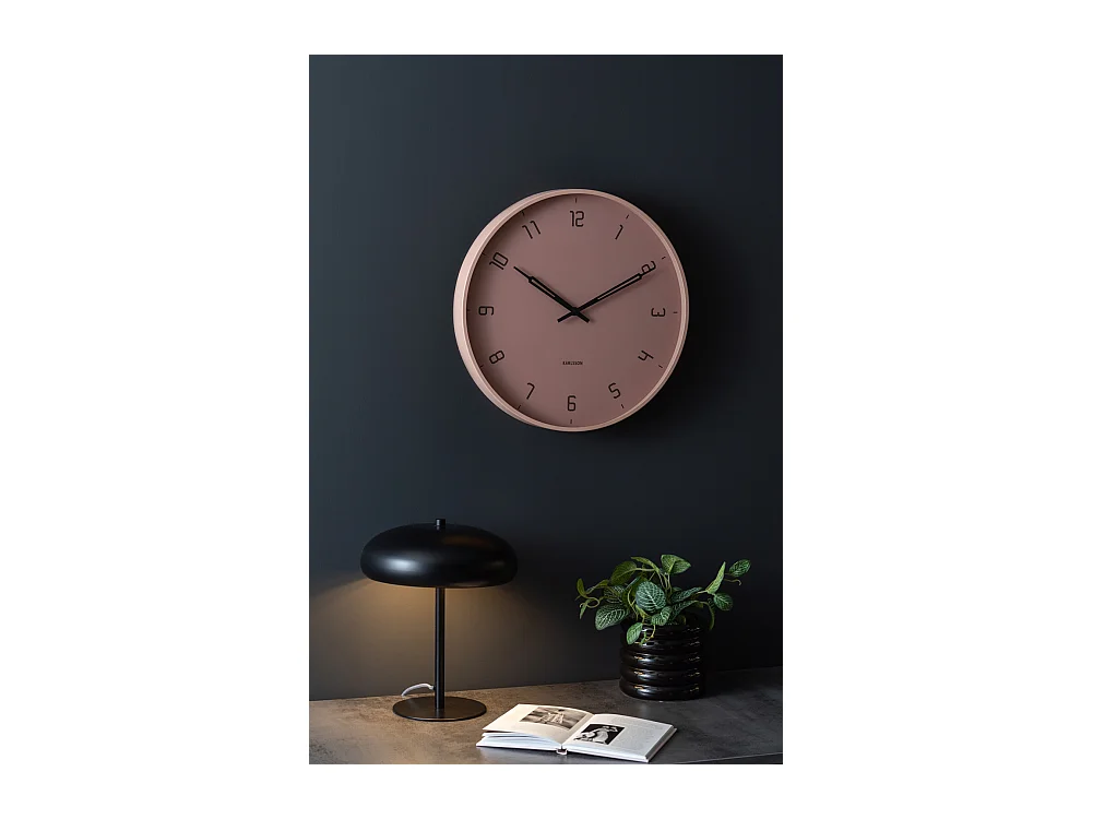Horloge murale Stark - Rose tendre - Ø40cm