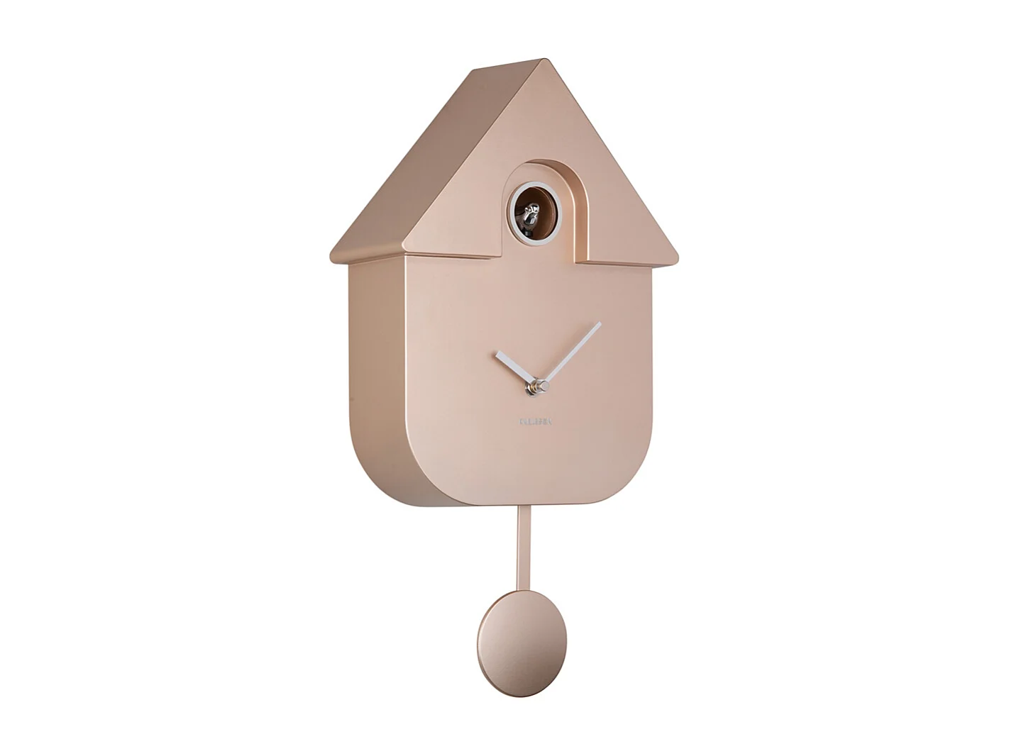 Horloge murale moderne coucou métallisée - Or rose métallisé