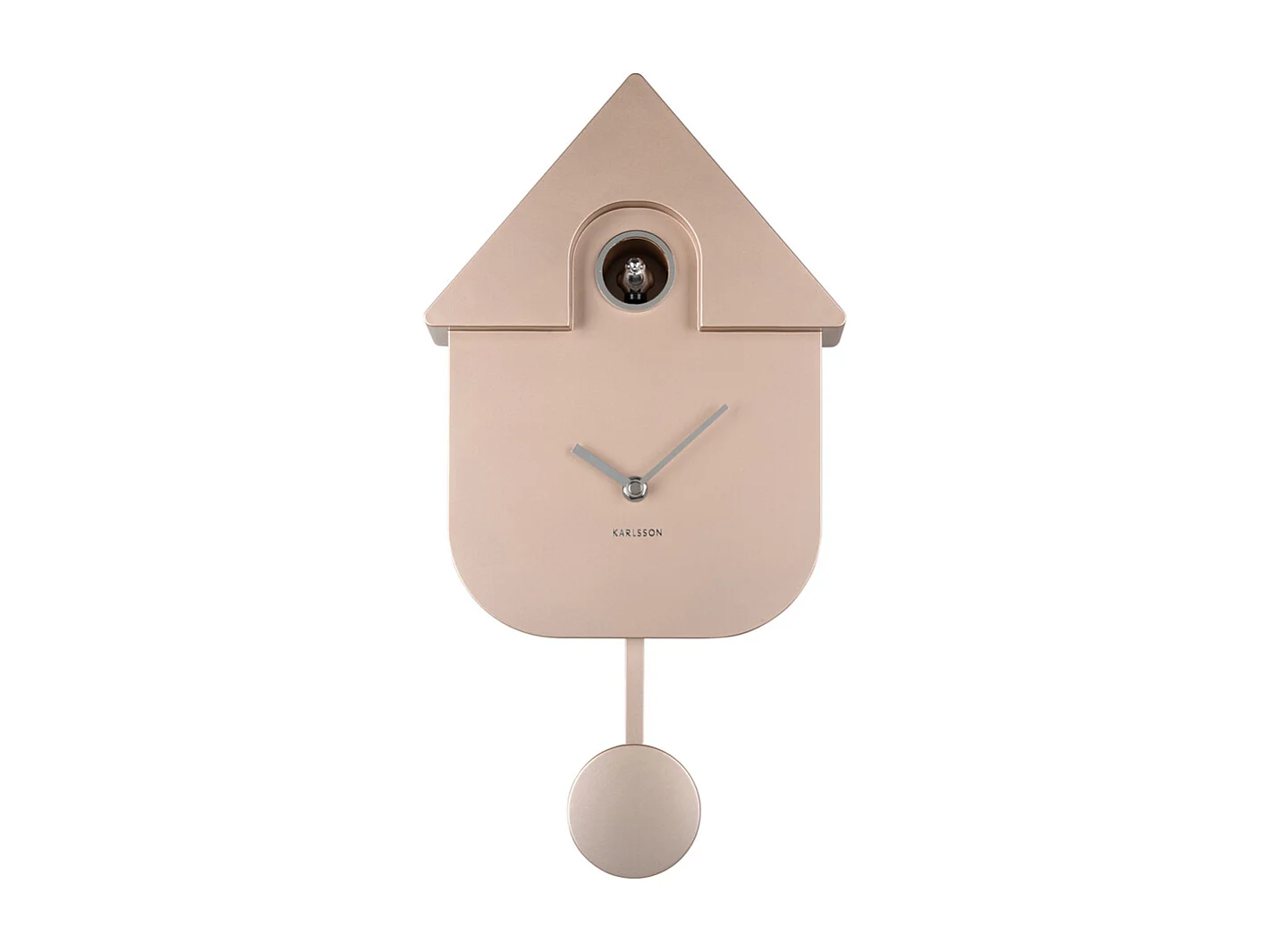 Horloge murale moderne coucou métallisée - Or rose métallisé