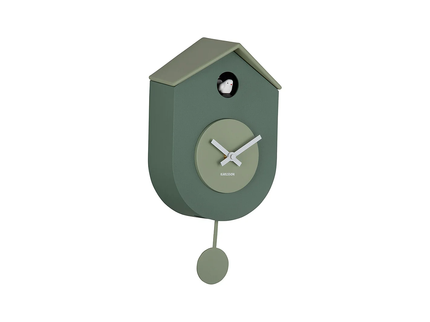 Horloge murale Grato Cuckoo - Vert jungle et jade grisé