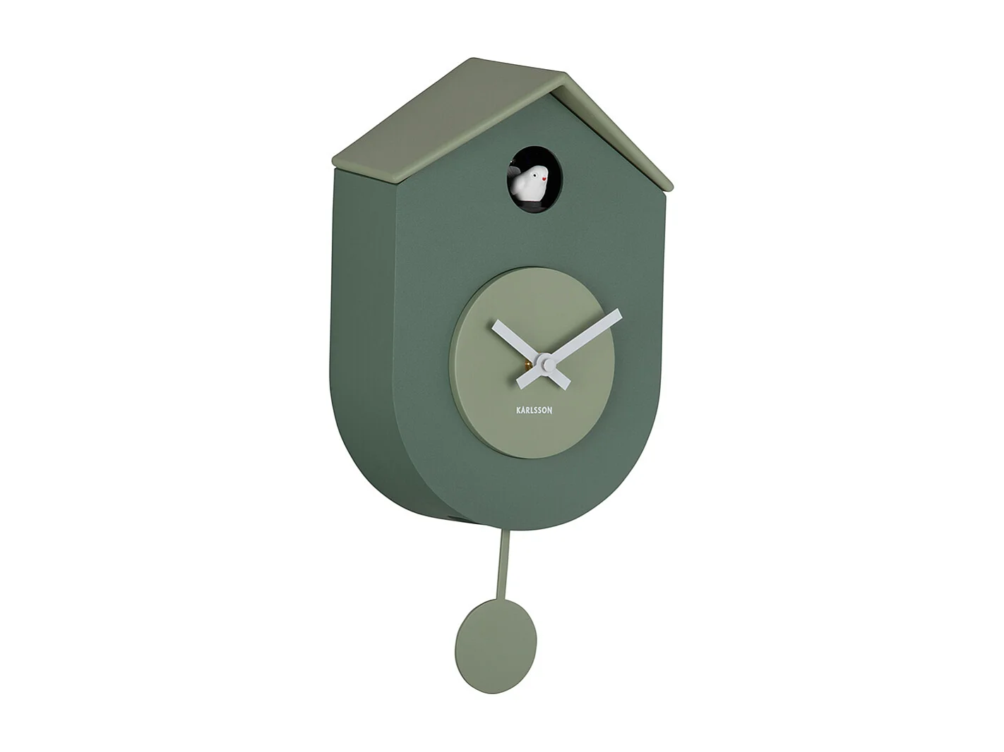 Horloge murale Grato Cuckoo - Vert jungle et jade grisé