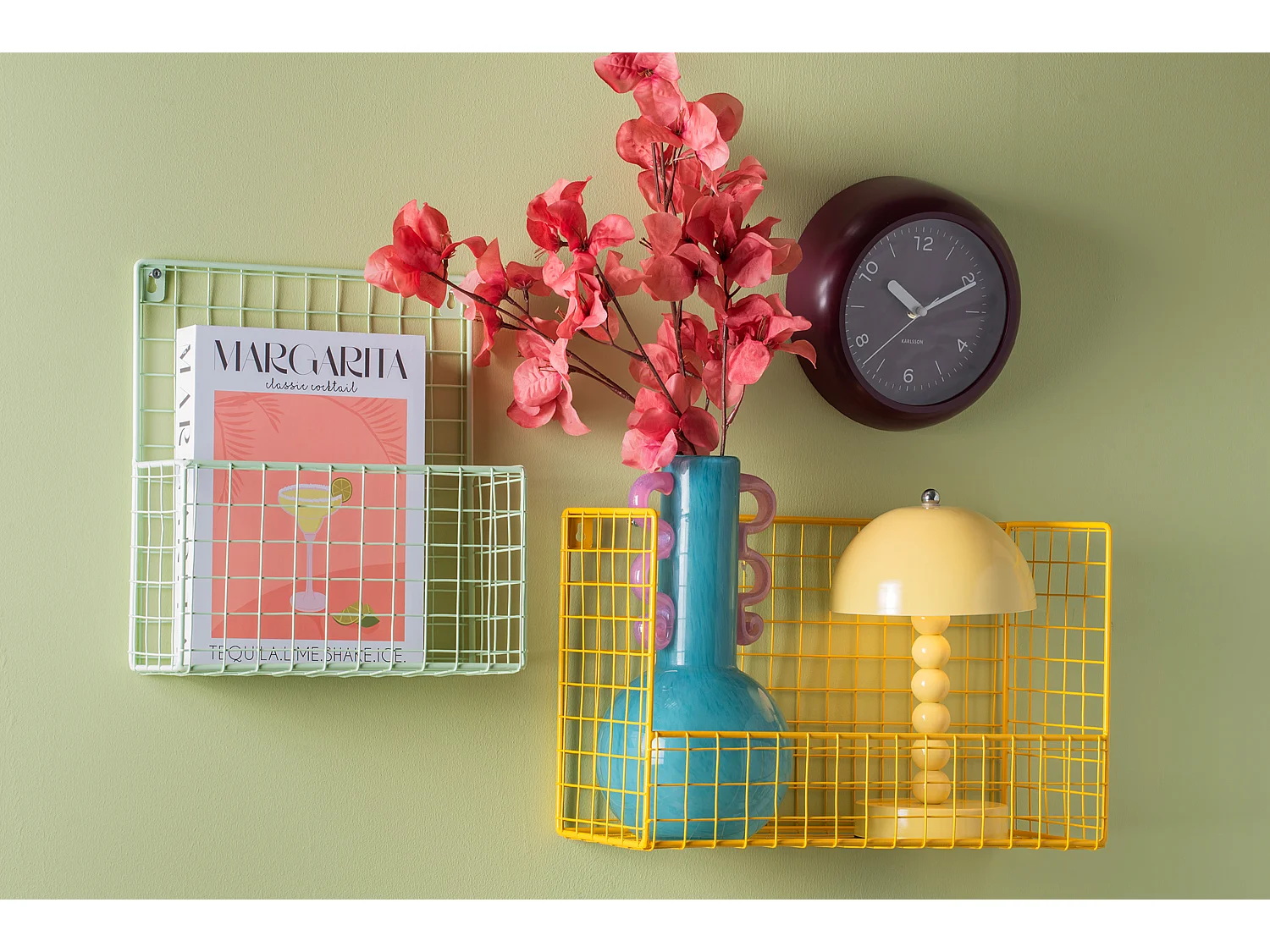 Horloge murale Slope - Mauve foncé - Ø20cm