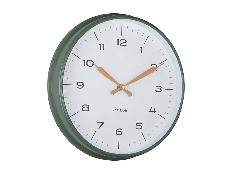 Horloge murale Modern Factory - Vert jungle et jaune ocre - Ø30cm