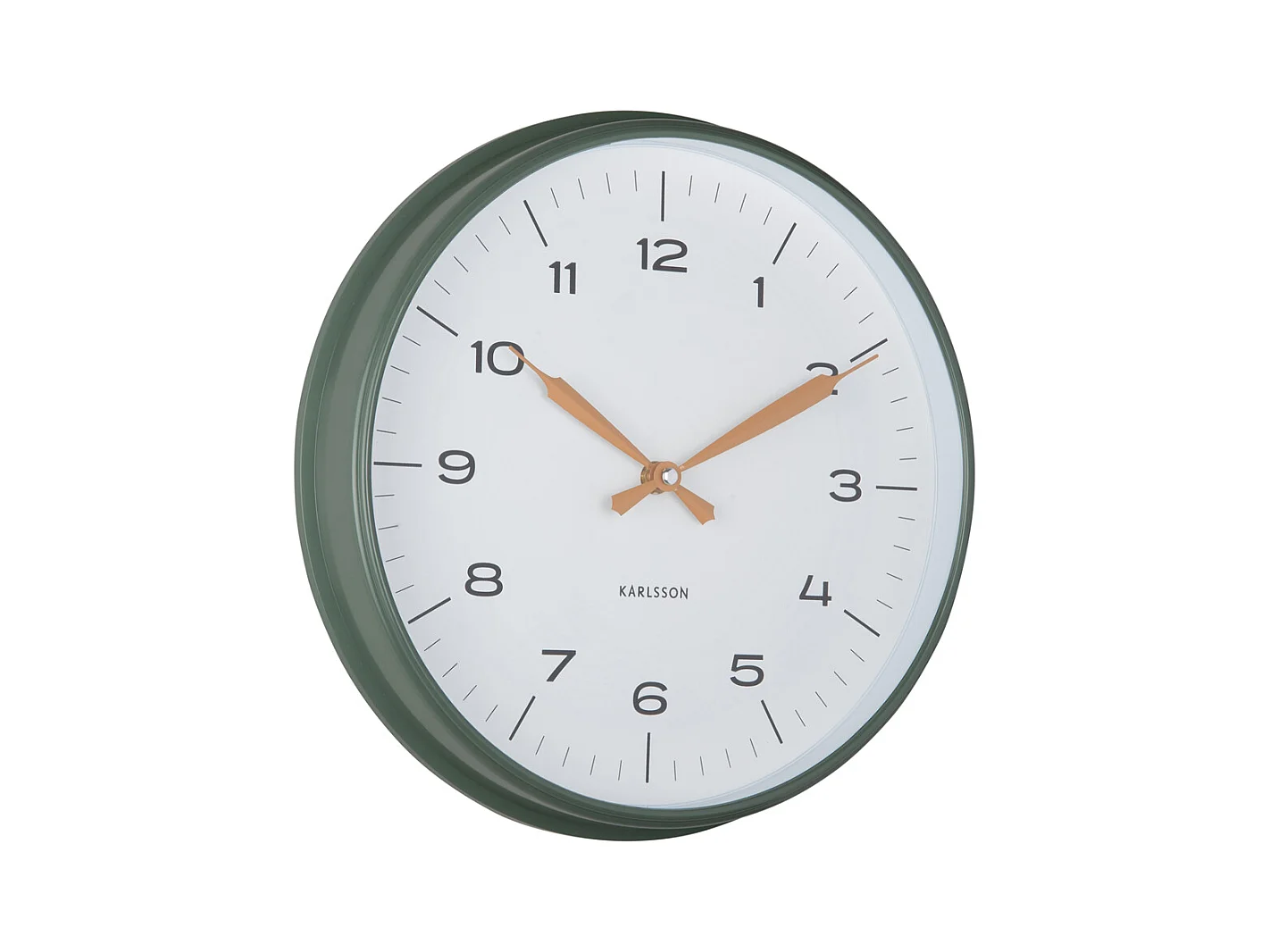 Horloge murale Modern Factory - Vert jungle et jaune ocre - Ø30cm