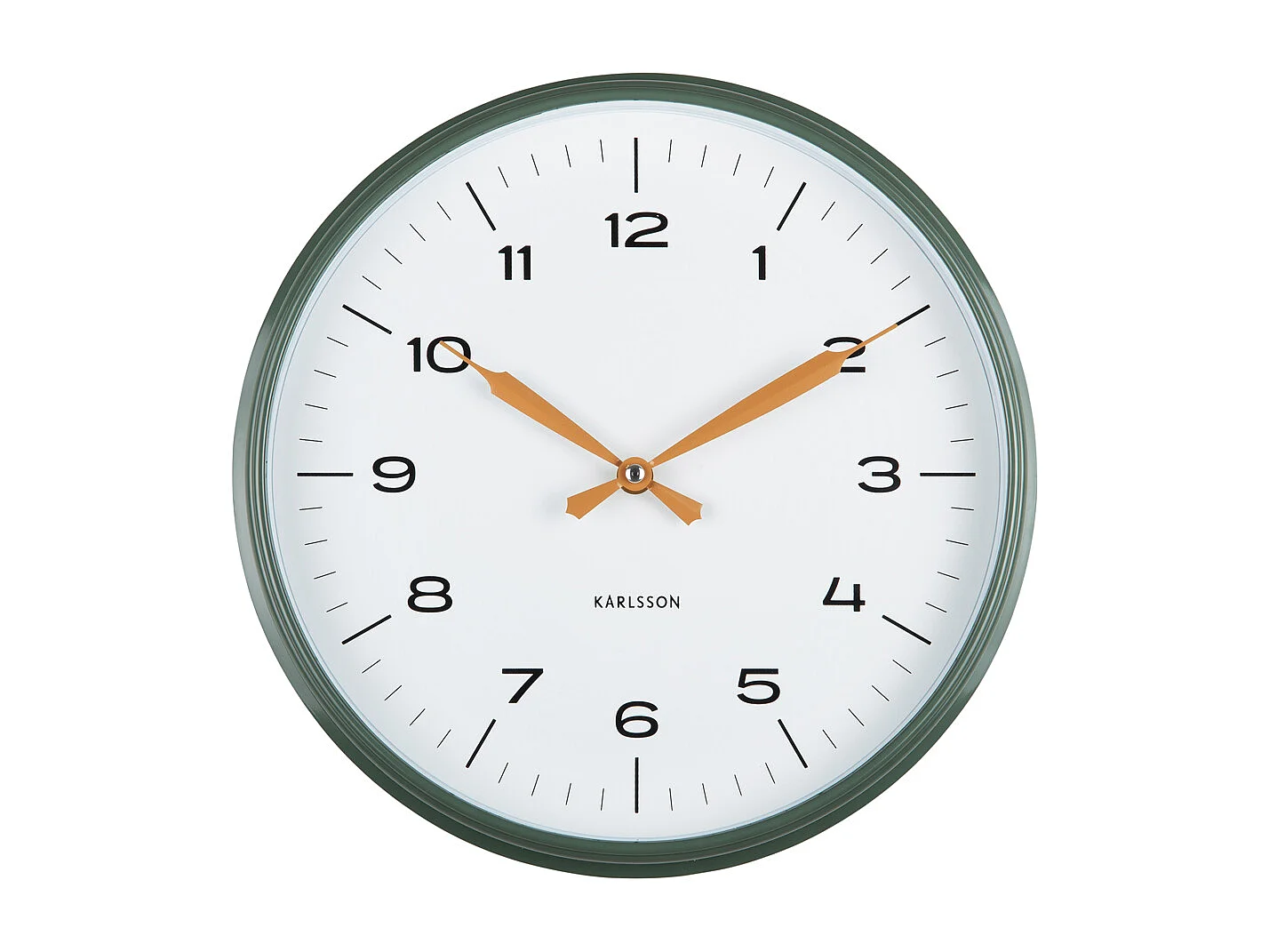 Horloge murale Modern Factory - Vert jungle et jaune ocre - Ø30cm