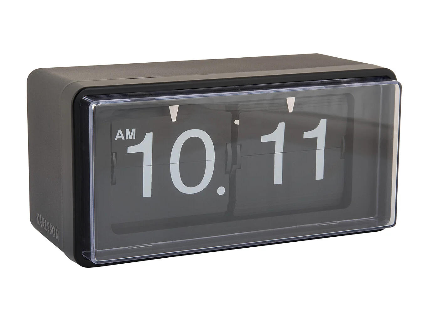 Reloj de pared/mesa retro con tapa abatible - Negro