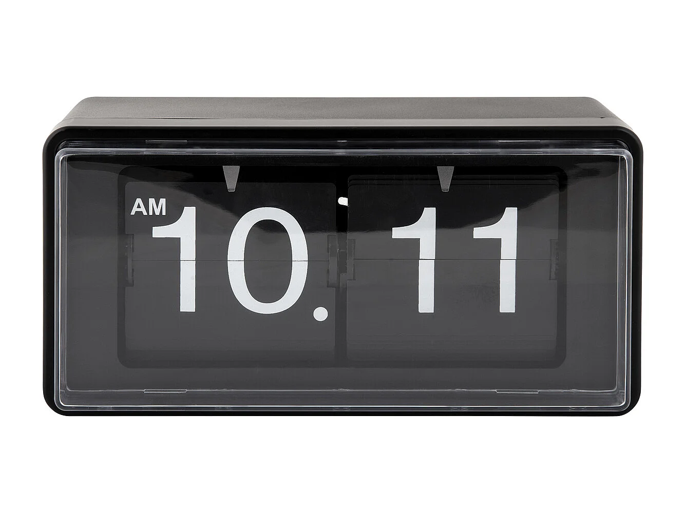 Reloj de pared/mesa retro con tapa abatible - Negro