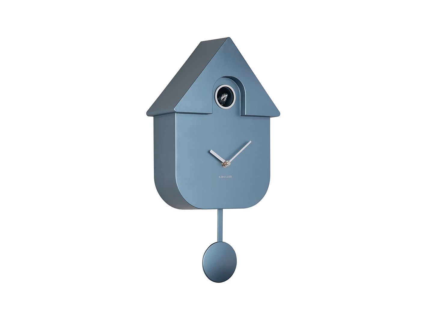 Horloge murale moderne coucou métallisée - Bleu foncé métallisé