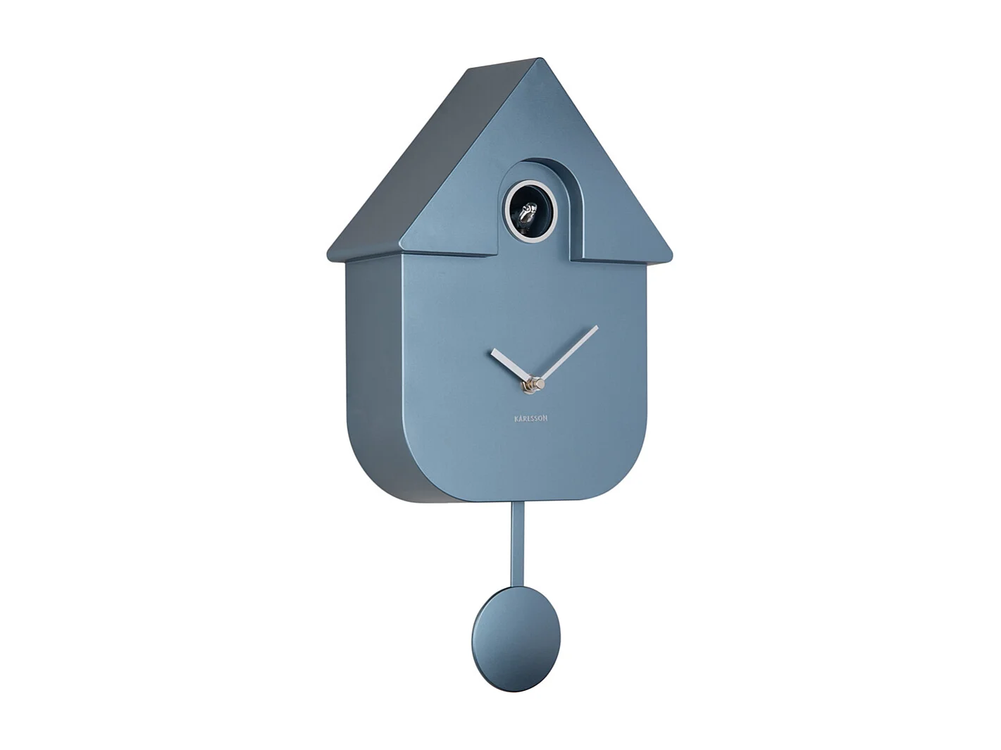 Horloge murale moderne coucou métallisée - Bleu foncé métallisé