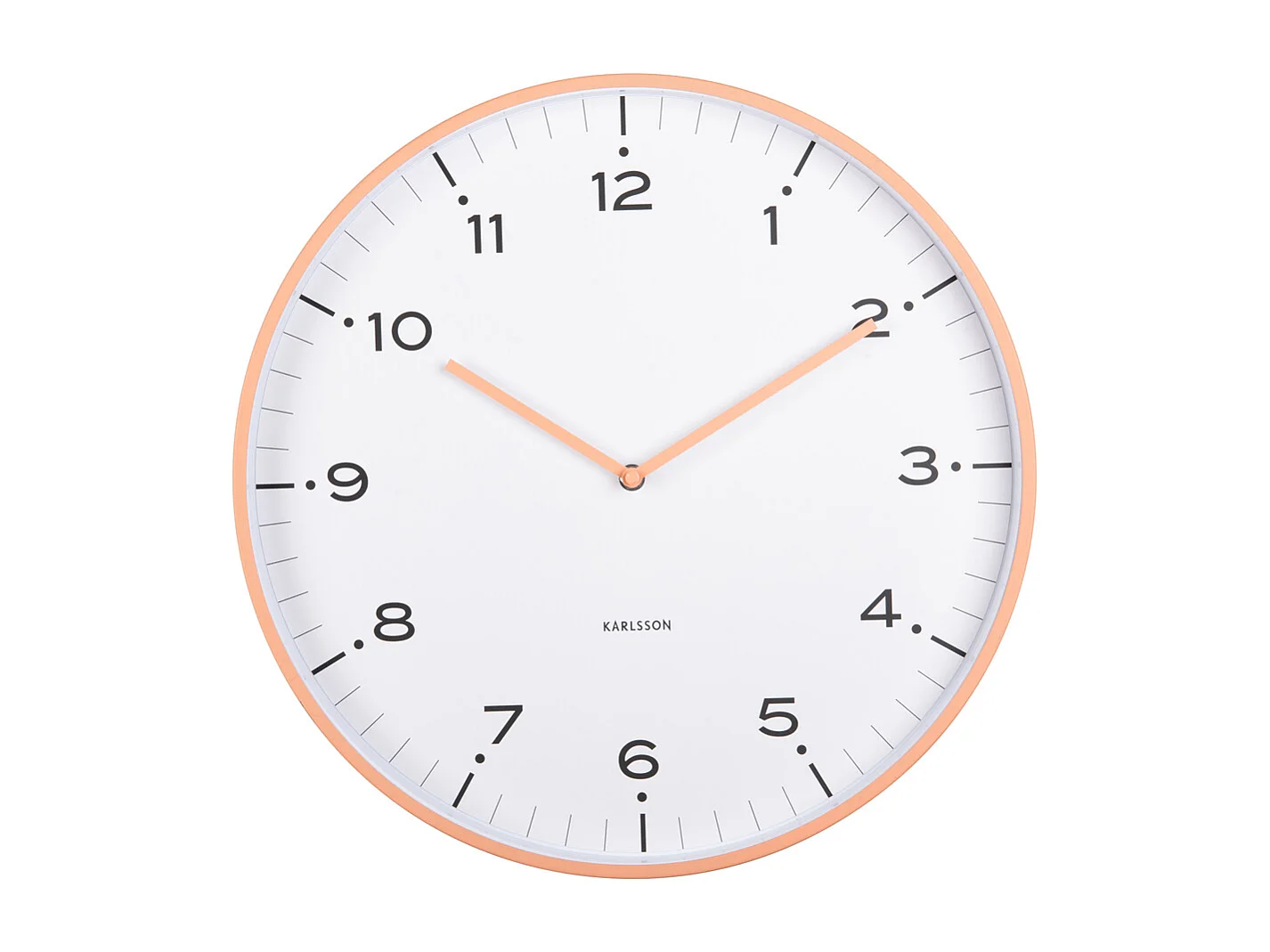 Horloge murale Circus Rings - Pêche orange - Ø40cm