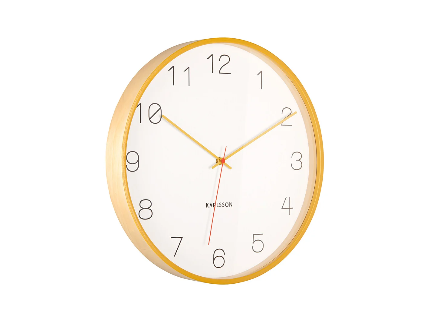 Horloge murale Joy - Jaune ocre - Ø40cm