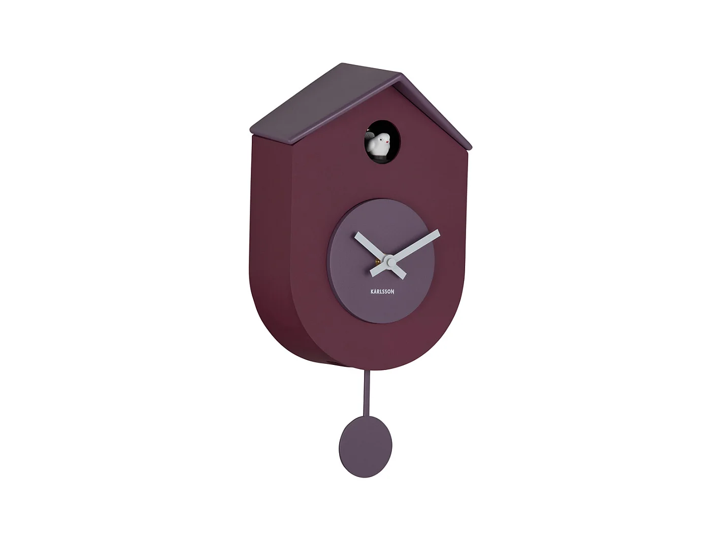 Horloge murale Grato Cuckoo - Mauve foncé et lavande douce
