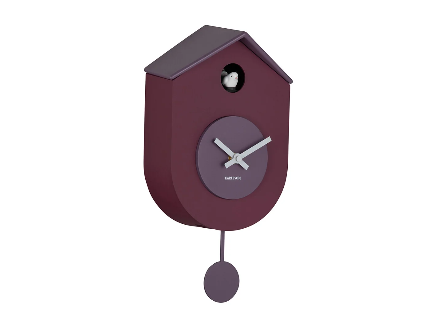 Reloj de pared Grato Cuckoo - Malva oscuro y lavanda suave