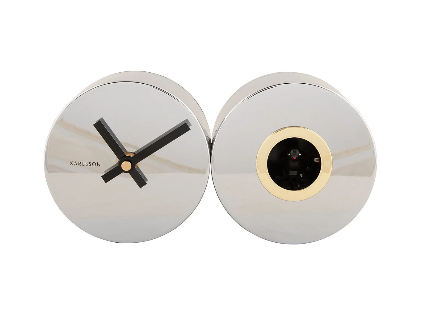 Horloge murale Duo Cuckoo Plated - Chromée