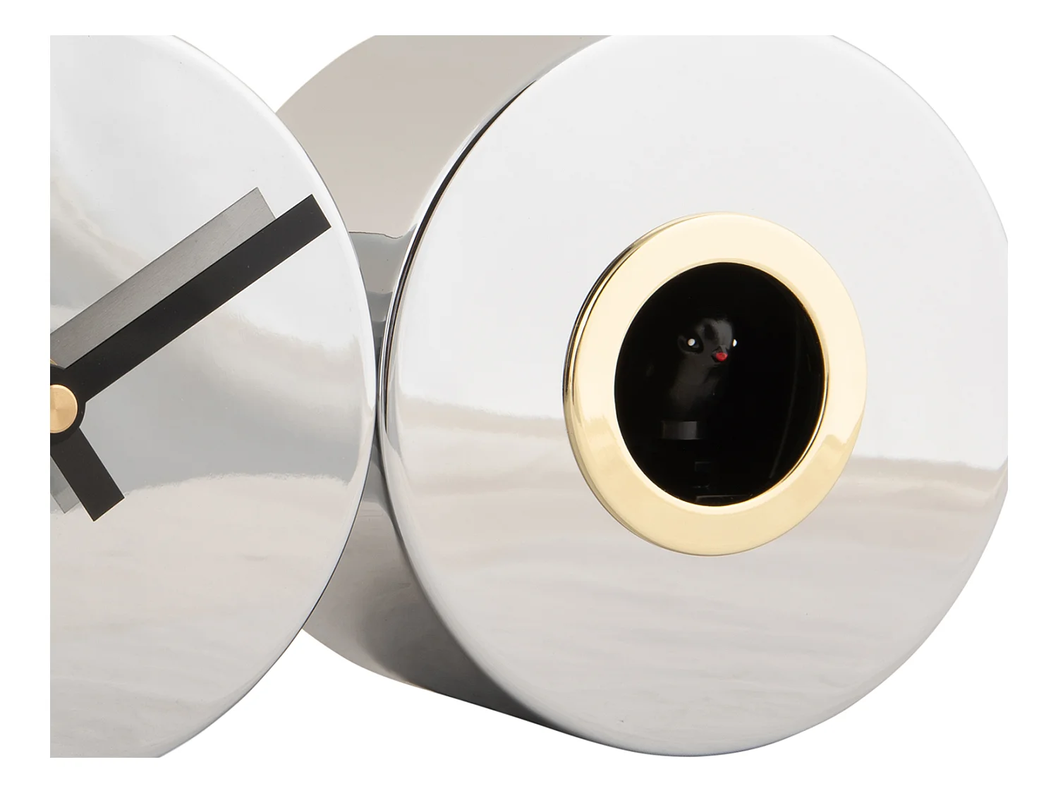 Horloge murale Duo Cuckoo Plated - Chromée