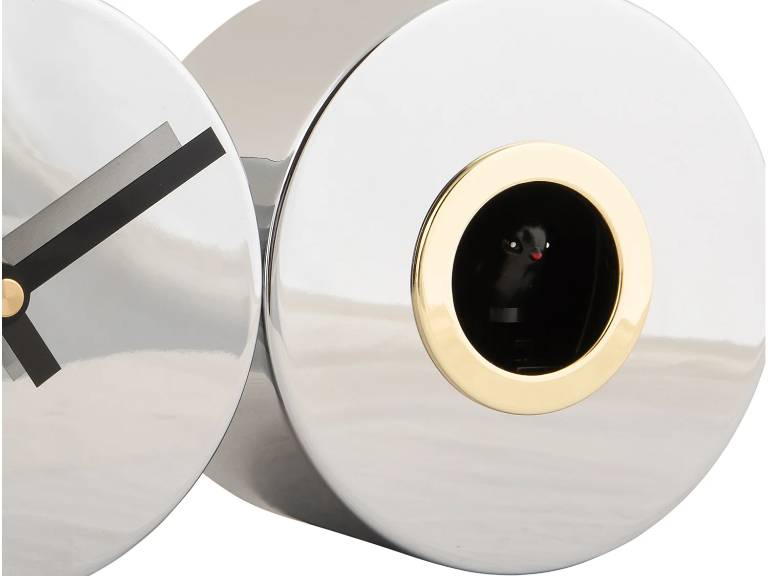 Horloge murale Duo Cuckoo Plated - Chromée
