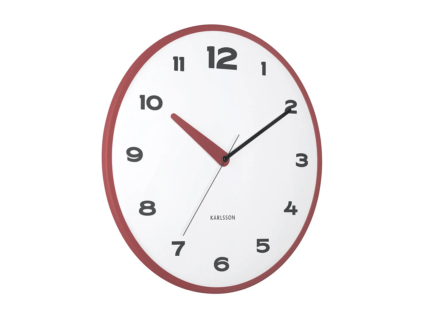 Horloge murale Brisk Dome - Ocre rouge - Ø40cm