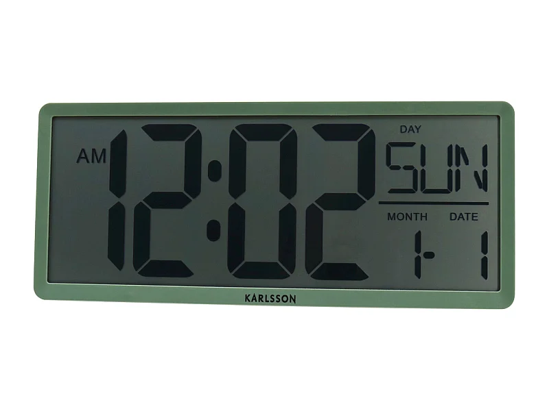 Horloge murale/de table rétro LCD - Vert jungle