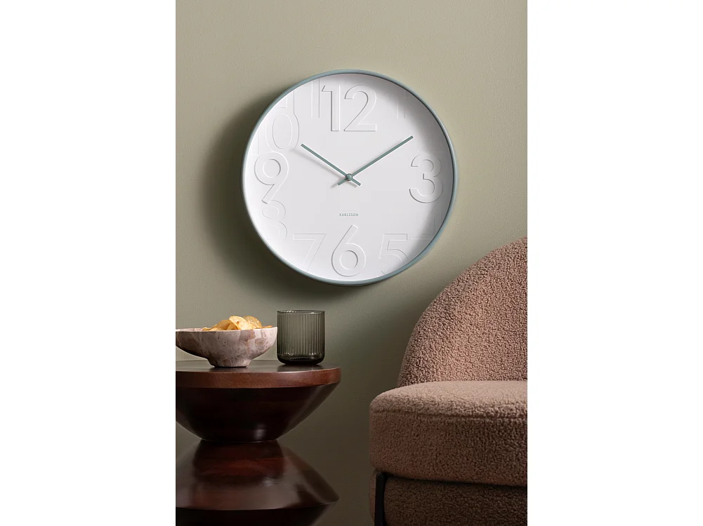 Reloj de pared Ayuno - Azul brumoso - Ø40cm