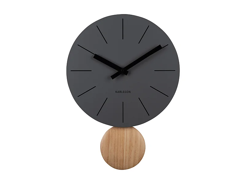 Wandklok Arlo pendulum - Donkergrijs