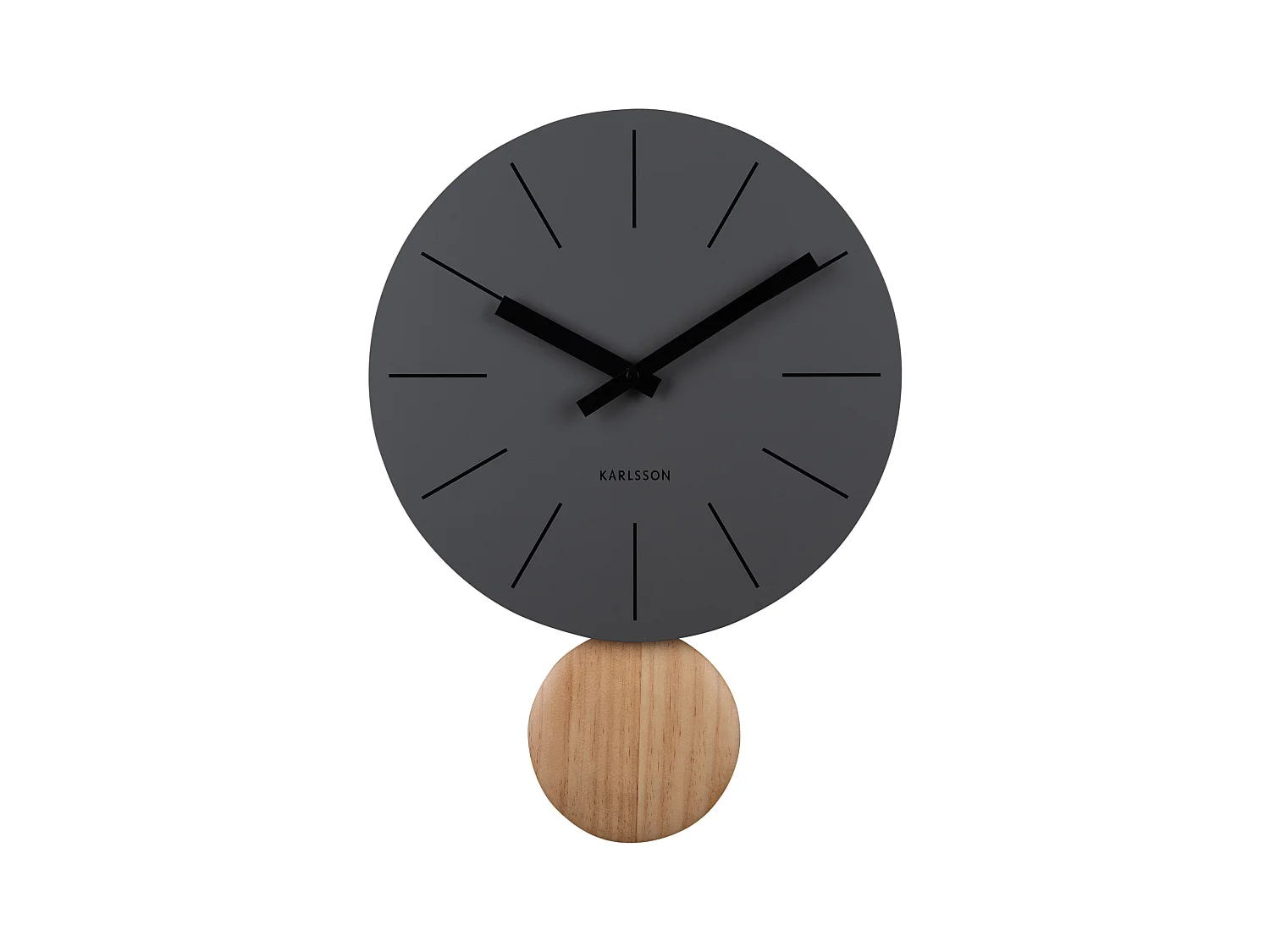 Horloge murale à pendule Arlo - Gris foncé
