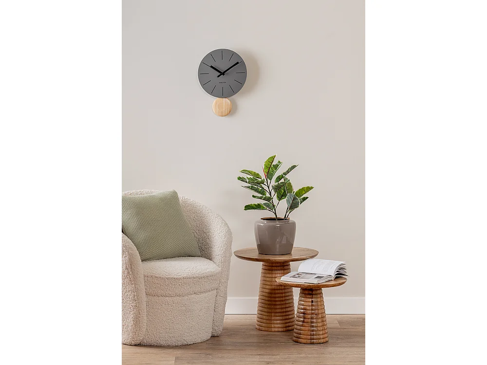 Horloge murale à pendule Arlo - Gris foncé