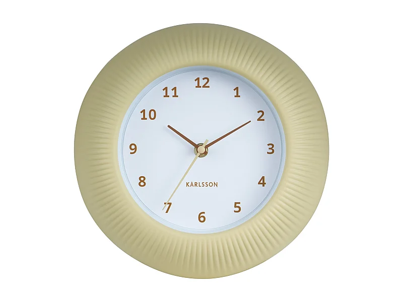 Horloge murale Tender Rib - Jaune doux - Ø25cm