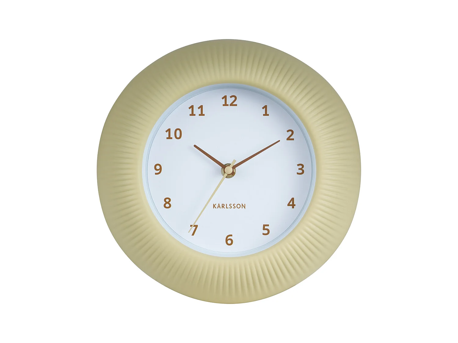Horloge murale Tender Rib - Jaune doux - Ø25cm