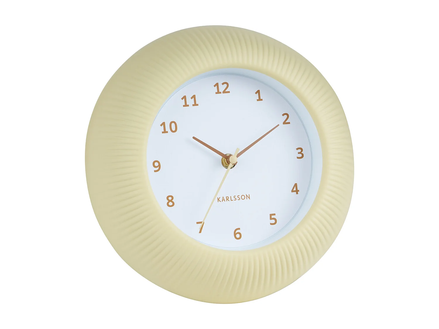 Horloge murale Tender Rib - Jaune doux - Ø25cm