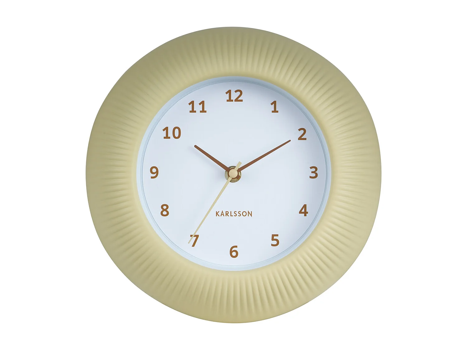 Horloge murale Tender Rib - Jaune doux - Ø25cm
