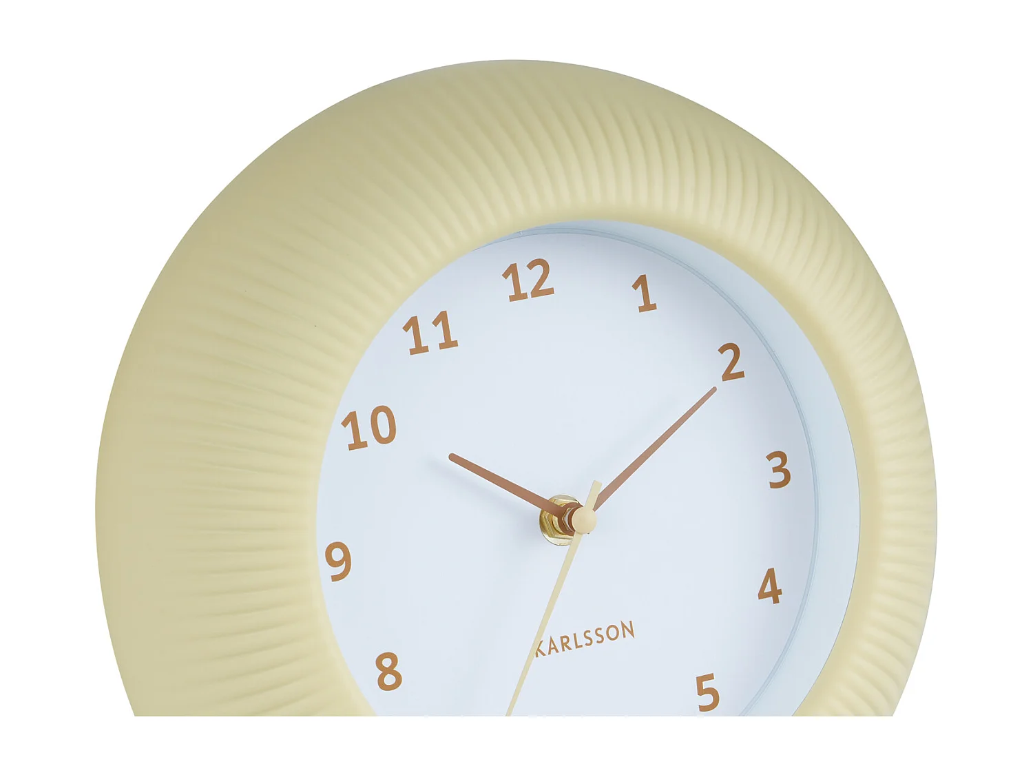 Horloge murale Tender Rib - Jaune doux - Ø25cm