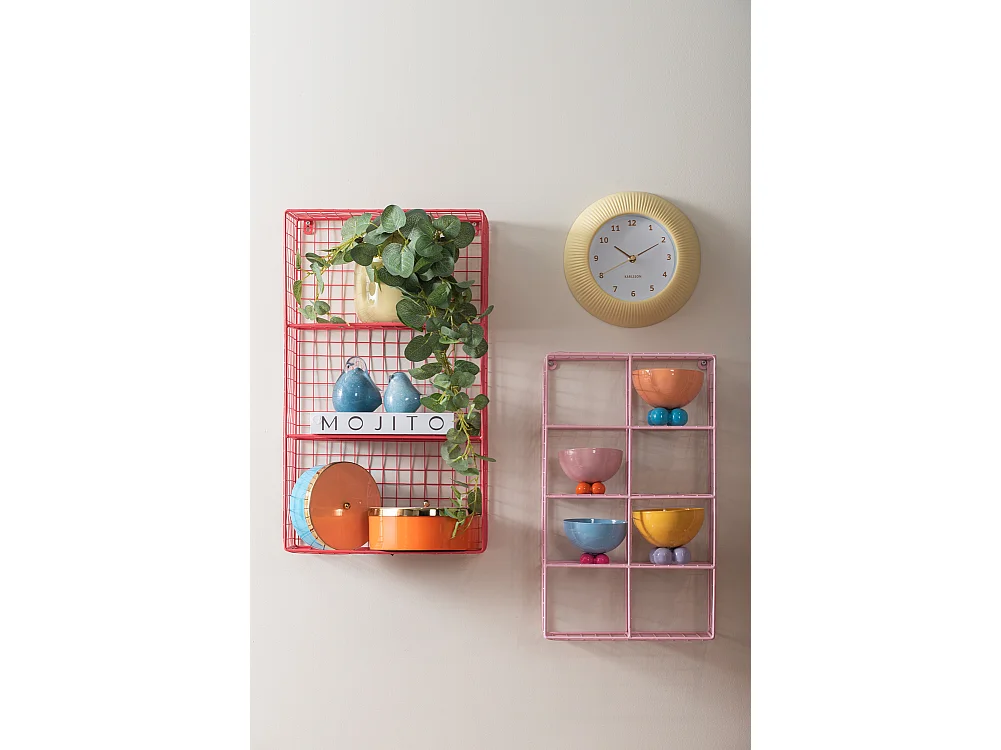 Horloge murale Tender Rib - Jaune doux - Ø25cm