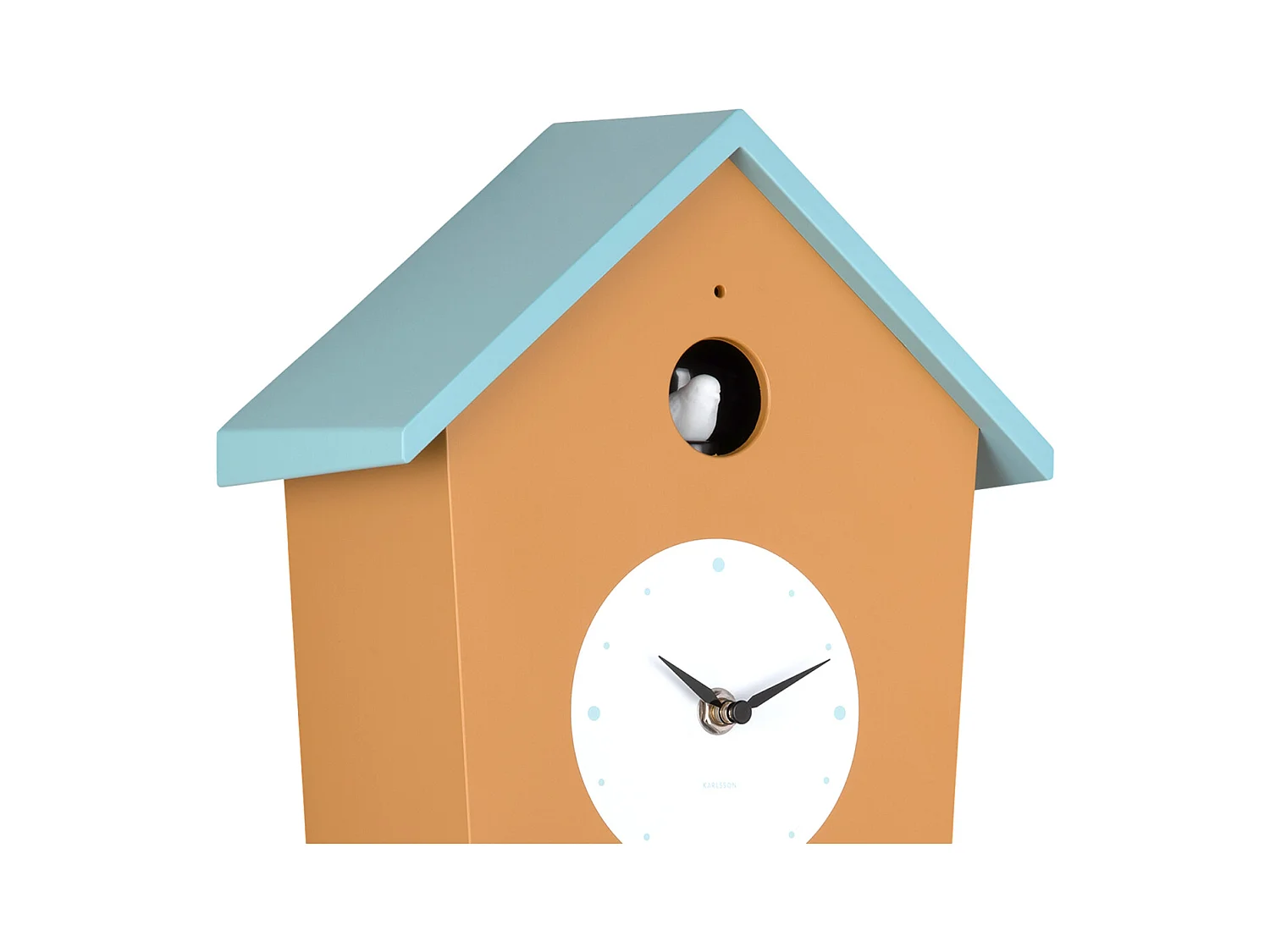 Horloge murale Cuckoo Light - Jaune ocre et bleu brumeux