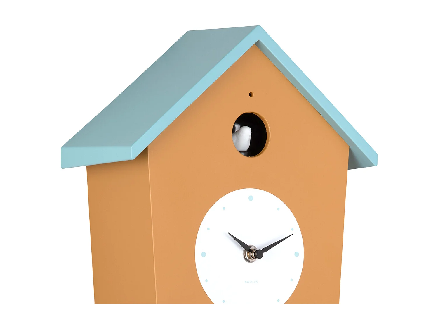 Reloj de pared Cuckoo Light - Amarillo ocre y azul brumoso
