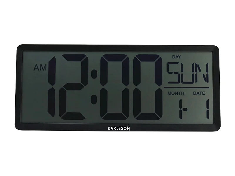 Horloge murale/de table rétro LCD - Noir