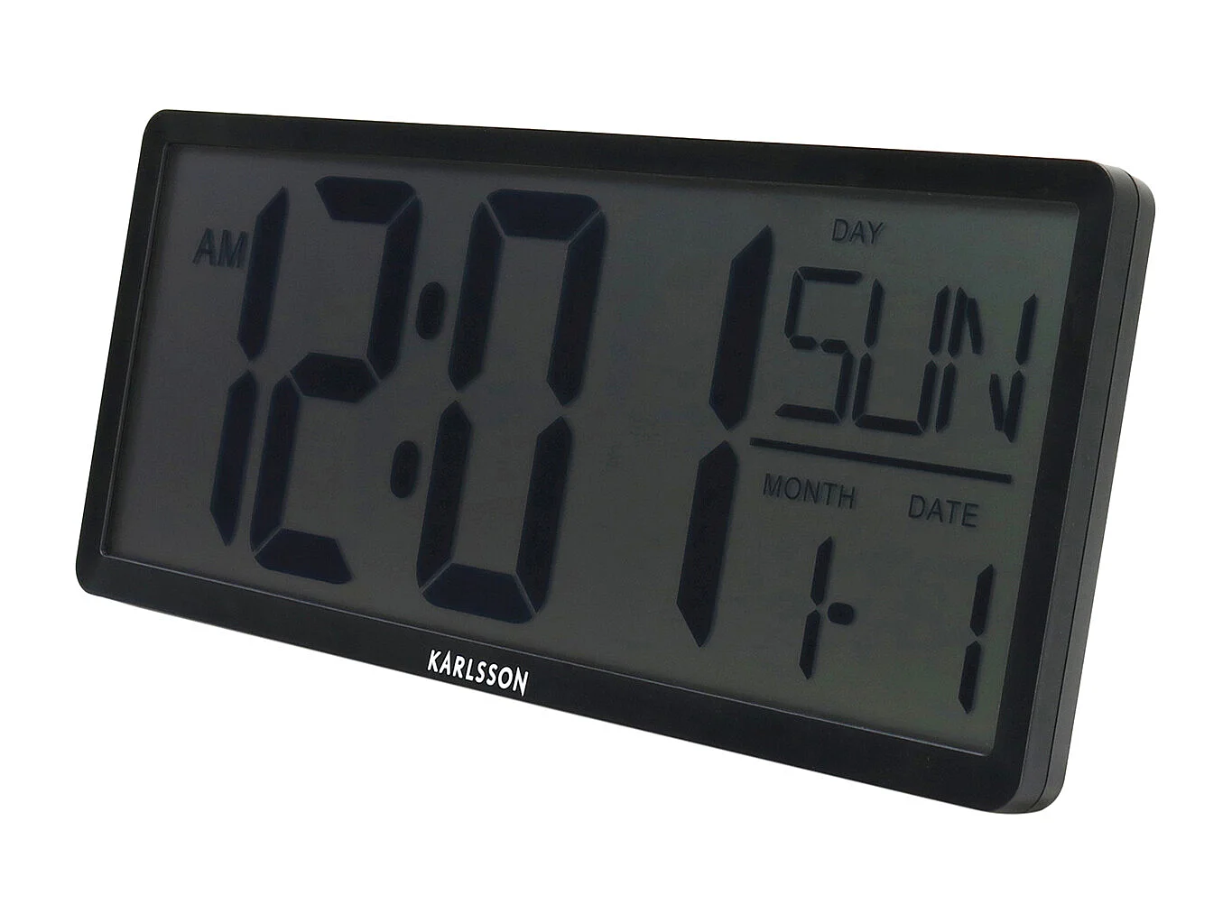 Horloge murale/de table rétro LCD - Noir