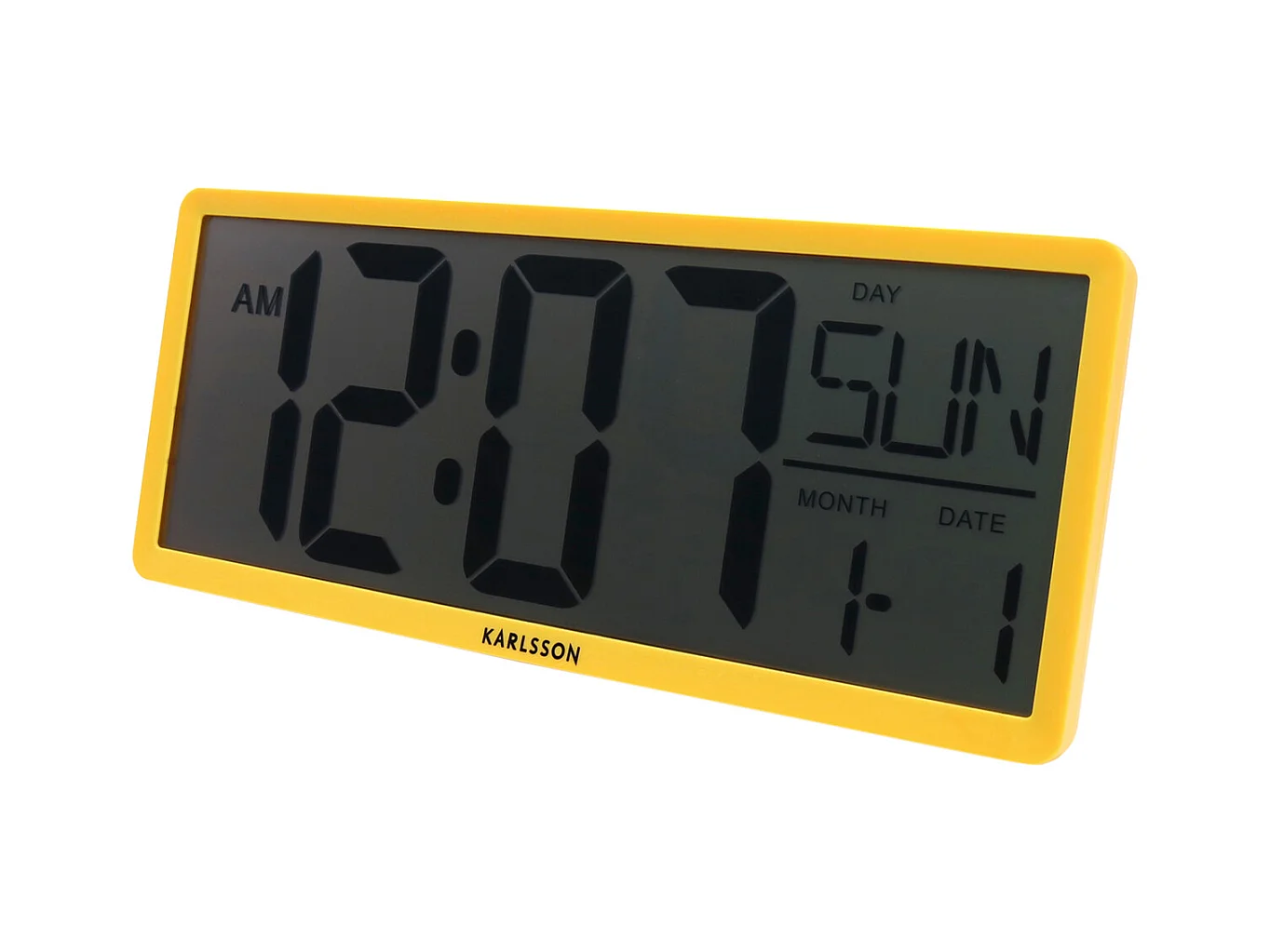 Horloge murale/de table rétro LCD - Jaune vif