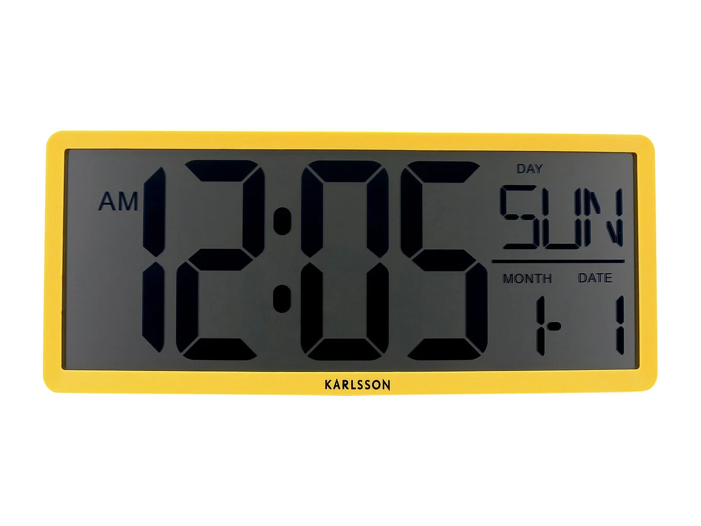 Horloge murale/de table rétro LCD - Jaune vif