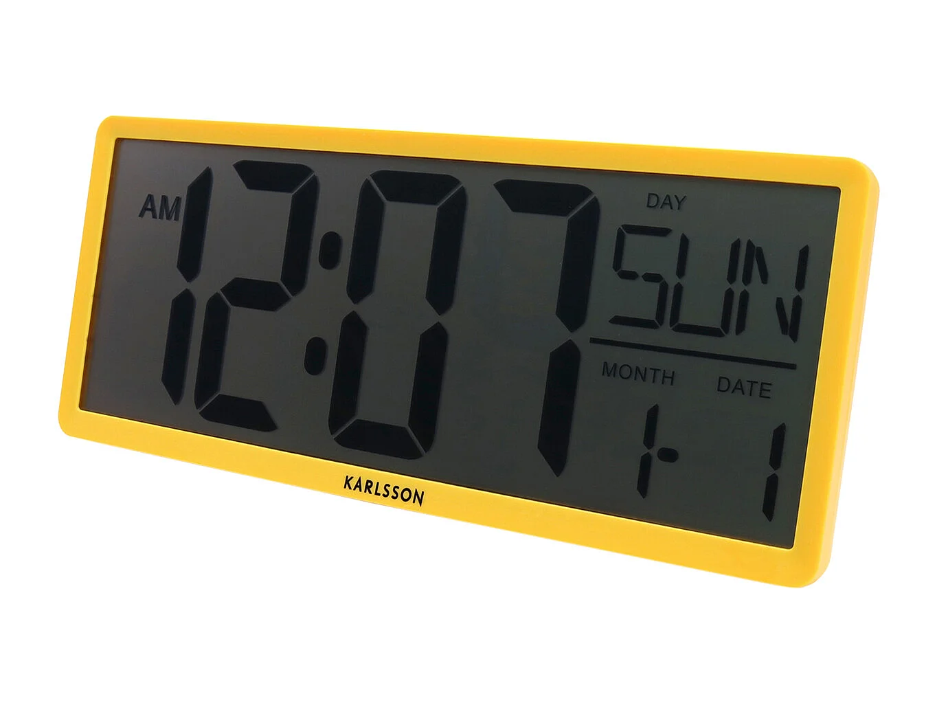 Horloge murale/de table rétro LCD - Jaune vif