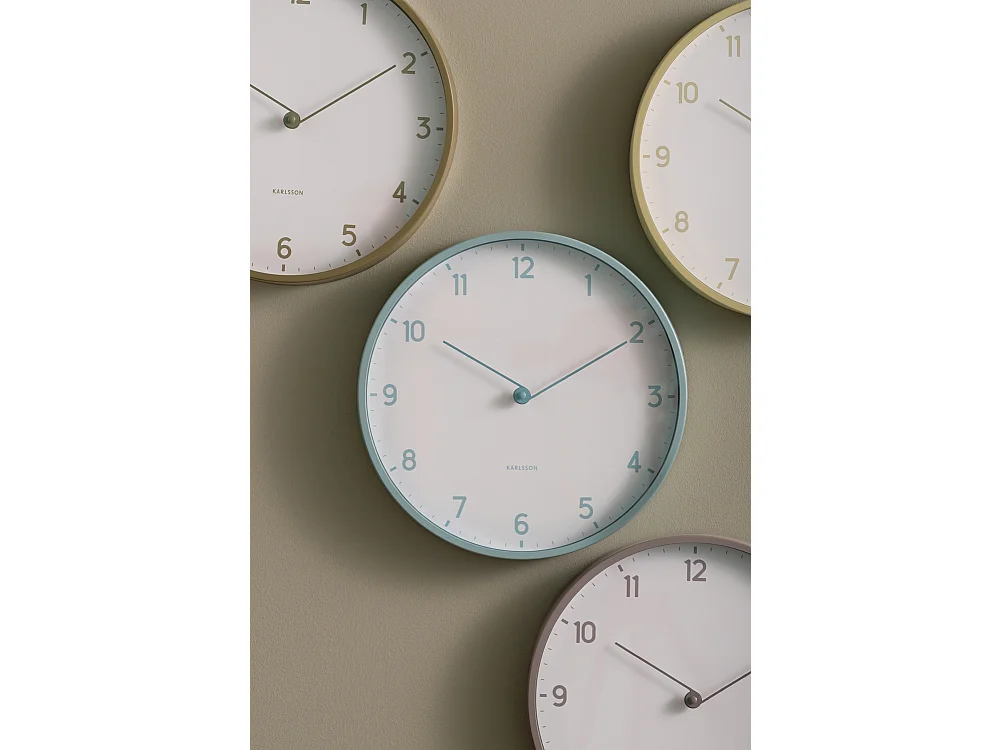 Horloge murale Sencillez - Bleu brumeux - Ø30cm